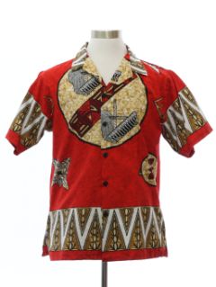 1990's Mens Hawaiian Style Cotton Shirt