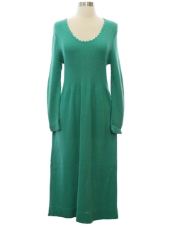 1960's Womens Arthur Leon Knit Maxi Dress
