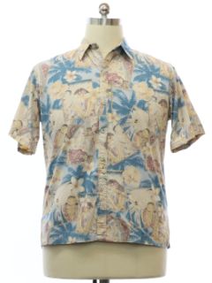1990's Mens Reverse Print Cotton Hawaiian Shirt