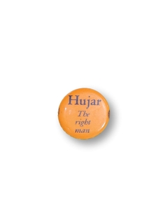 1960's Unisex Accessories - Hujar The Right Man Pinback Button