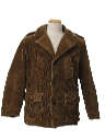 70's Towncraft Jacket: 70s -Towncraft- Mens mocha corduroy car coat