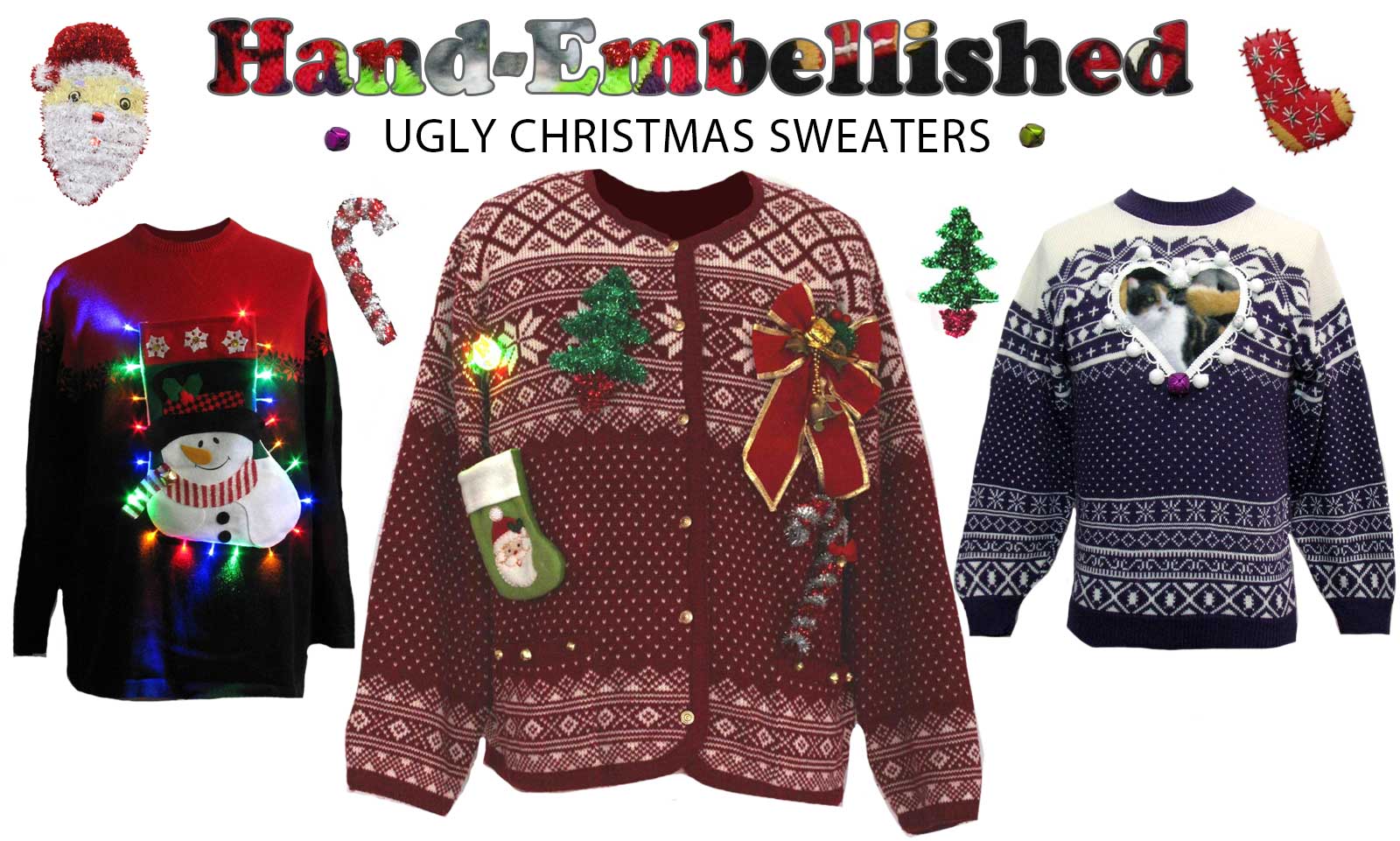 Handmade Ugly Christmas Sweaters Hand Embellished RustyZipper