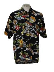 Tiki Print Hawaiian Shirts