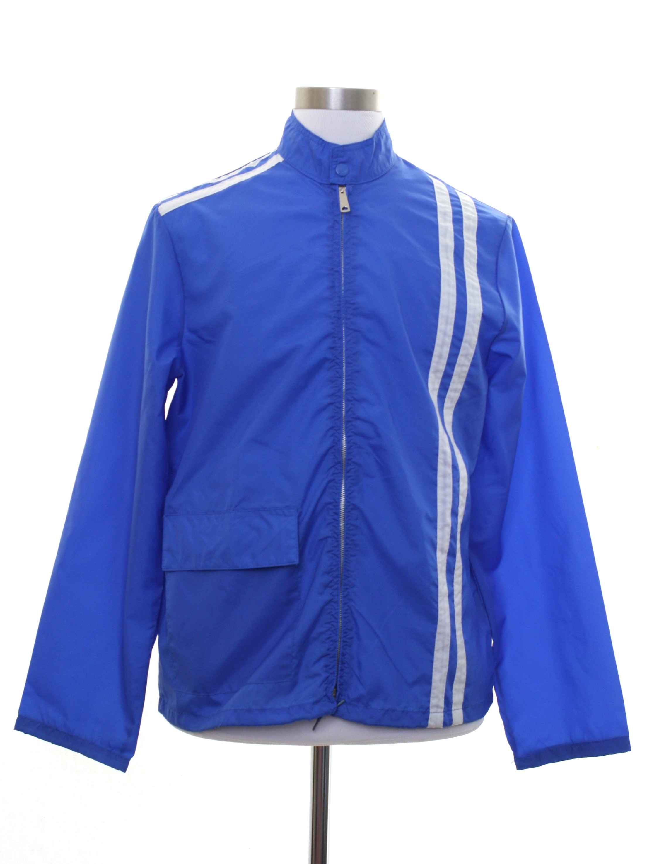 Turn 80's Vintage Jacket: 80s -Turn- Mens blue nylon racing style ...