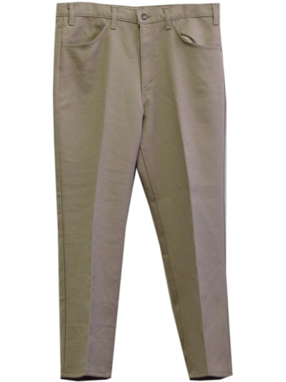 Vintage 70s Flared Pants / Flares: 70s -Levis- Mens tan polyester four ...