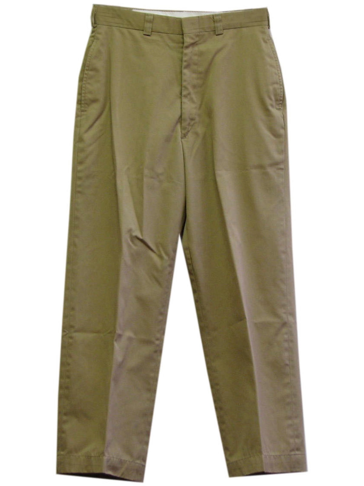 60s Retro Pants: Early 60s -No Label- Mens khaki tan cotton polyester ...