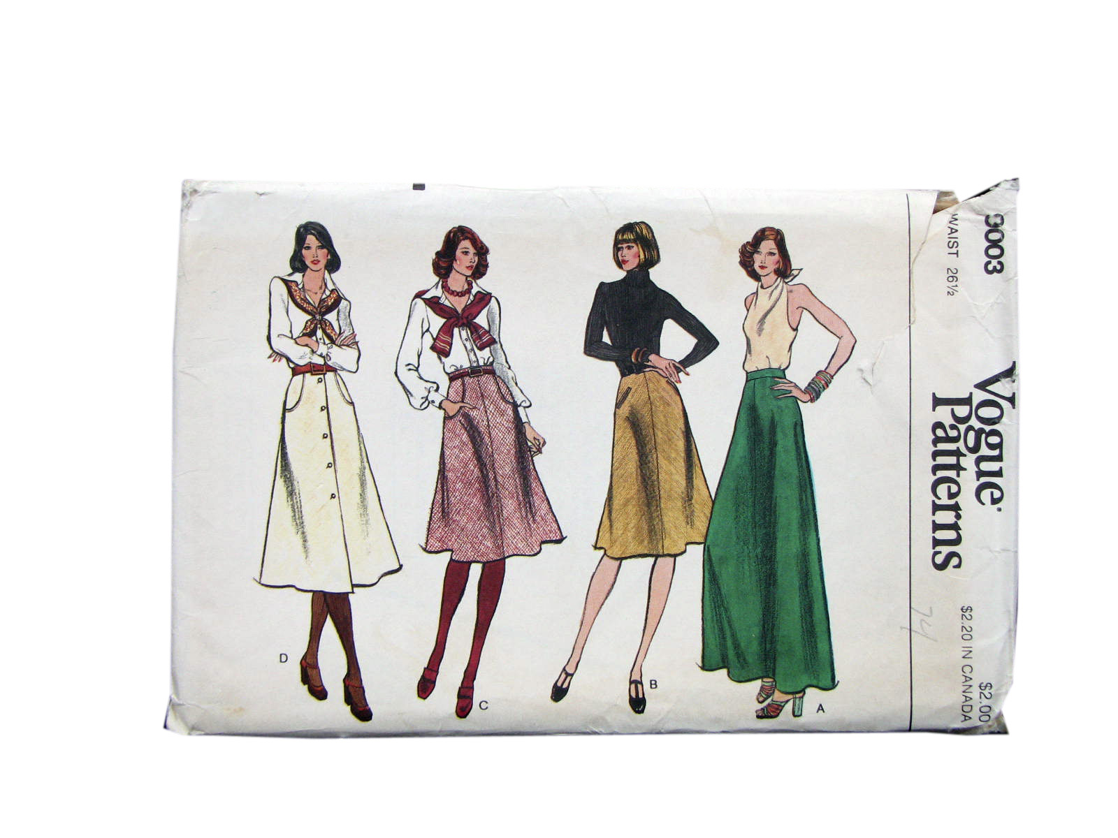 Vogue Sewing Pattern Vintage Claude Montana Shirt Skirt Pant