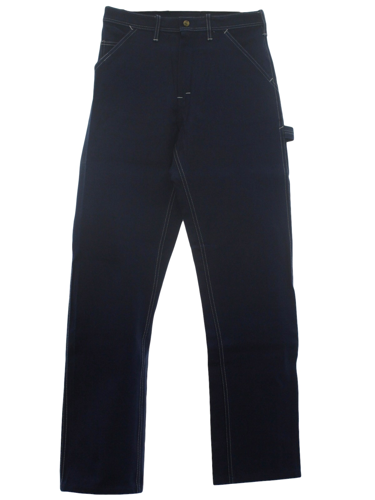 mens blue jeans with white stitching