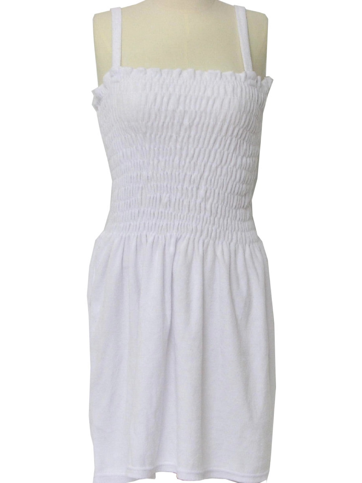 Vintage 1970's Dress: 70s -Just Love- Womens white cotton and polyester ...