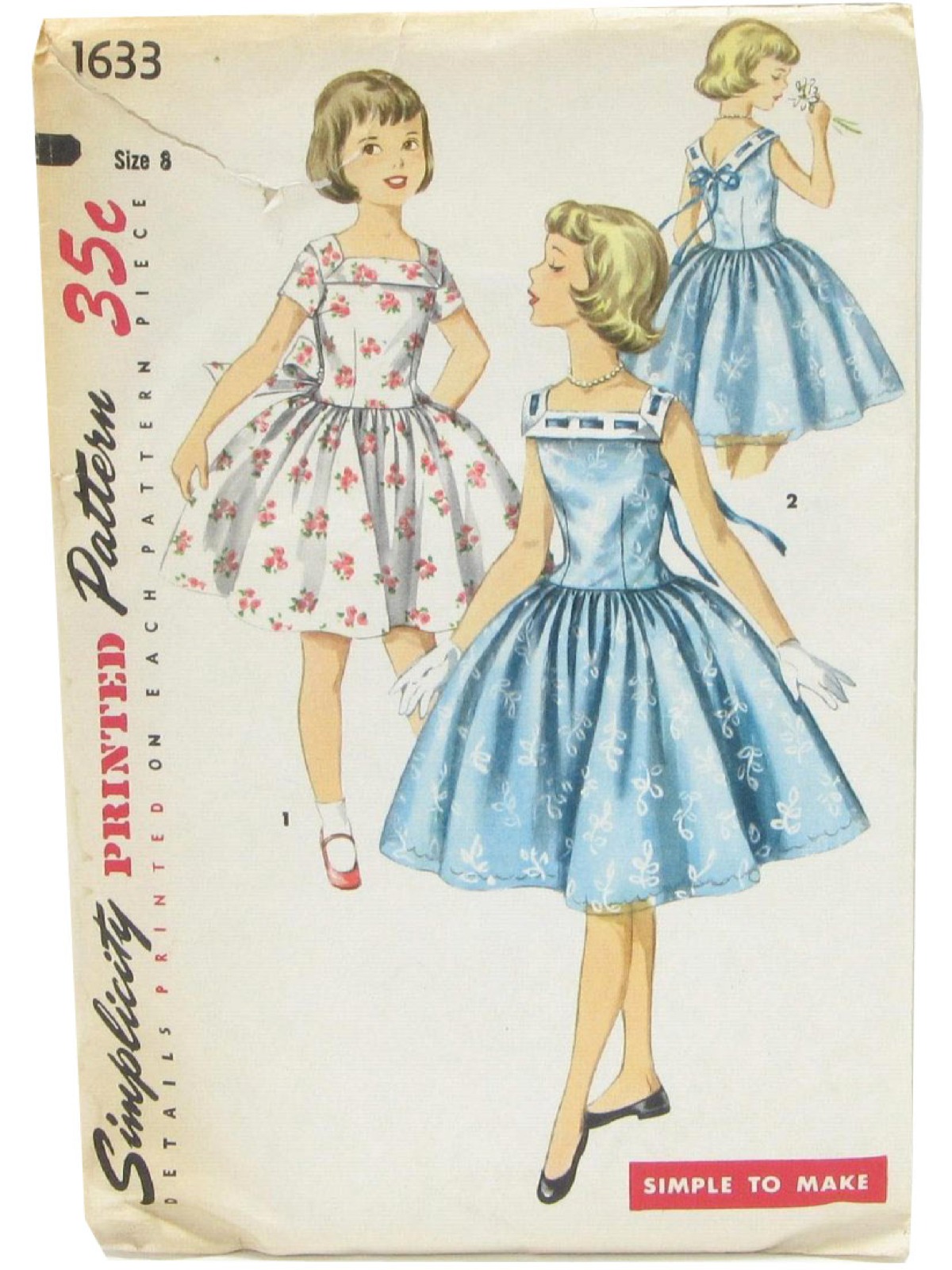 Vintage 1950's Sewing Pattern: 50s -Simplicity Pattern No. 1633- Womens ...