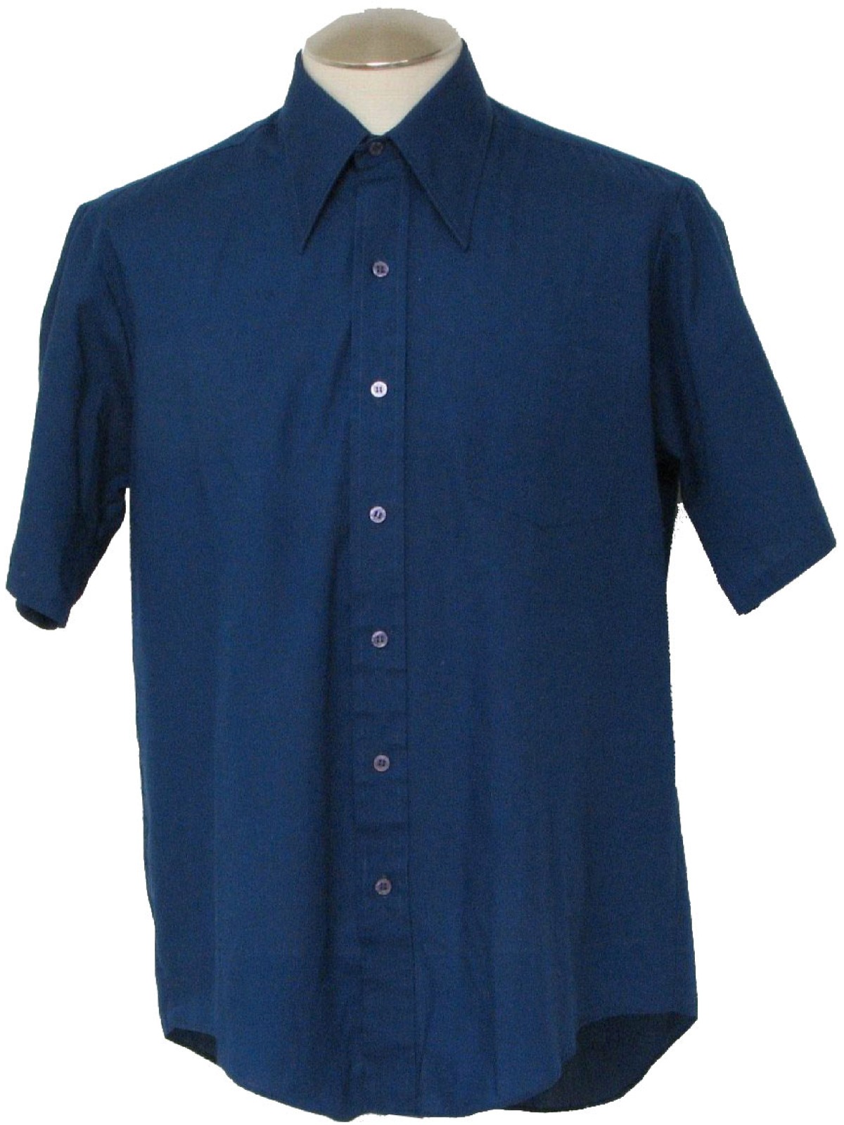 Retro Seventies Shirt: 70s -JCPenney- Mens navy, polyester cotton ...