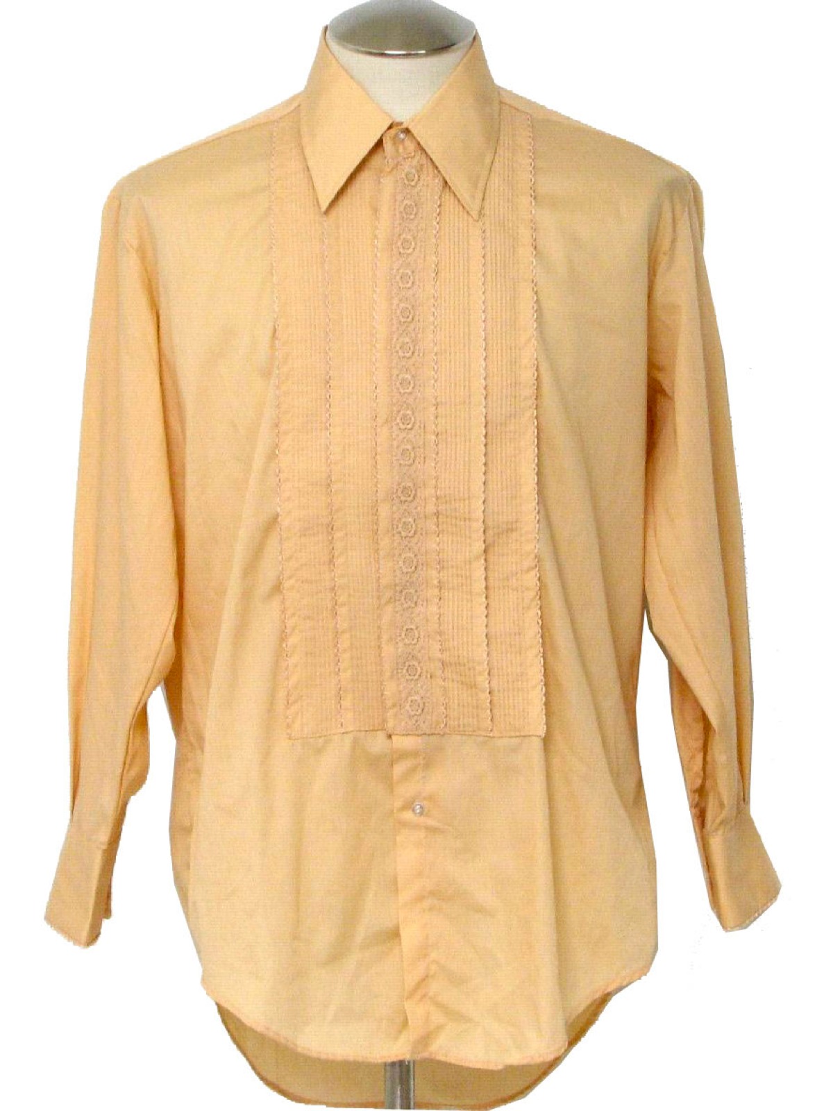 Seventies Vintage Shirt: 70s -After Six- Mens pale terracotta polyester ...