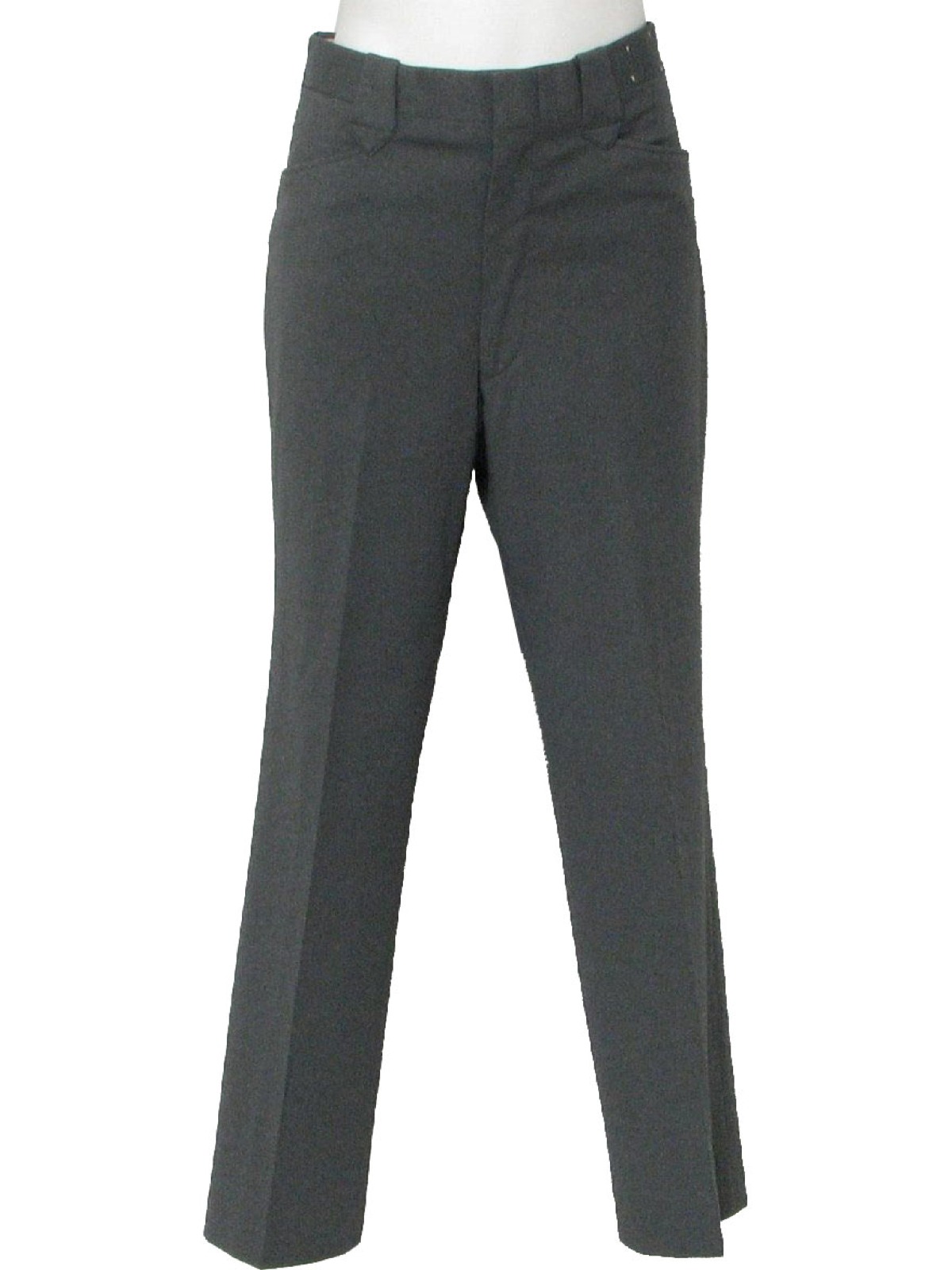 70s Pants (H bar C): 70s -H bar C- Mens grey western cut polyester ...
