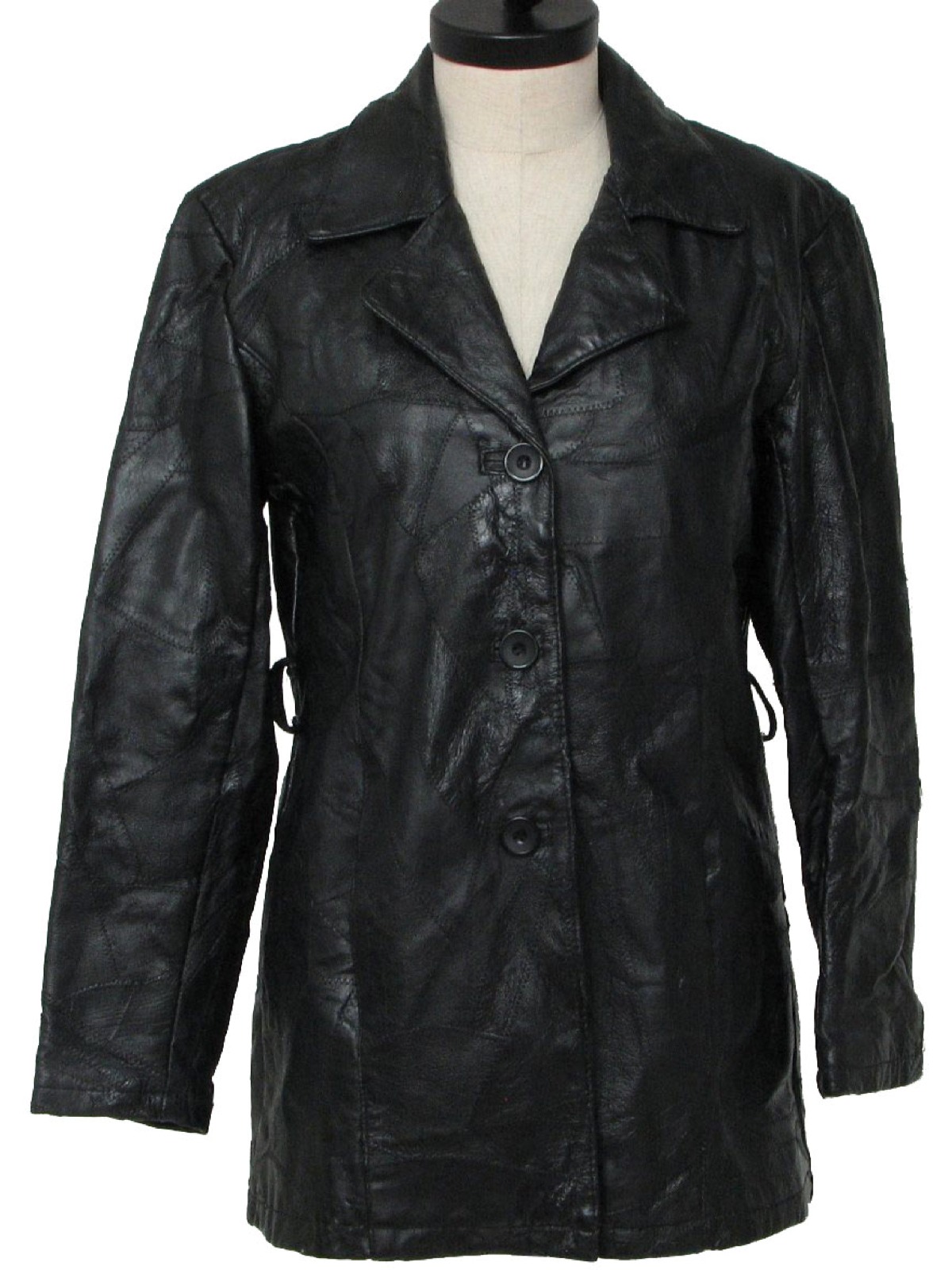 Vintage Size Label 1970s Leather Jacket: 70s -Size Label- Womens black ...
