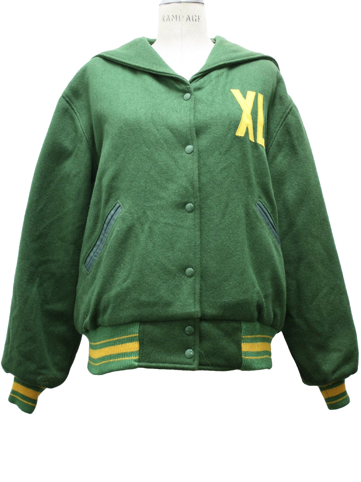 Rotten Mango Green Letterman Jacket - ShopperBoard