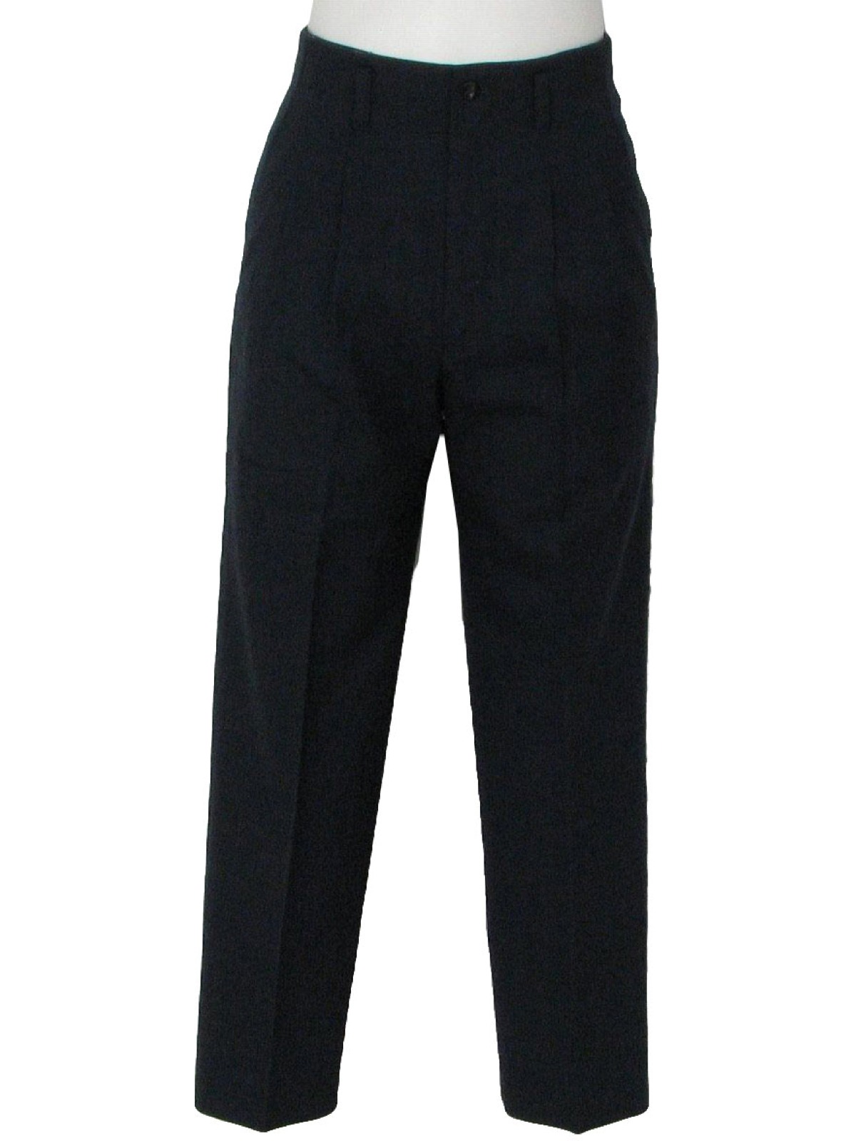 1960's Pants: 60s -No Label- Mens black, blue heather striped wool ...