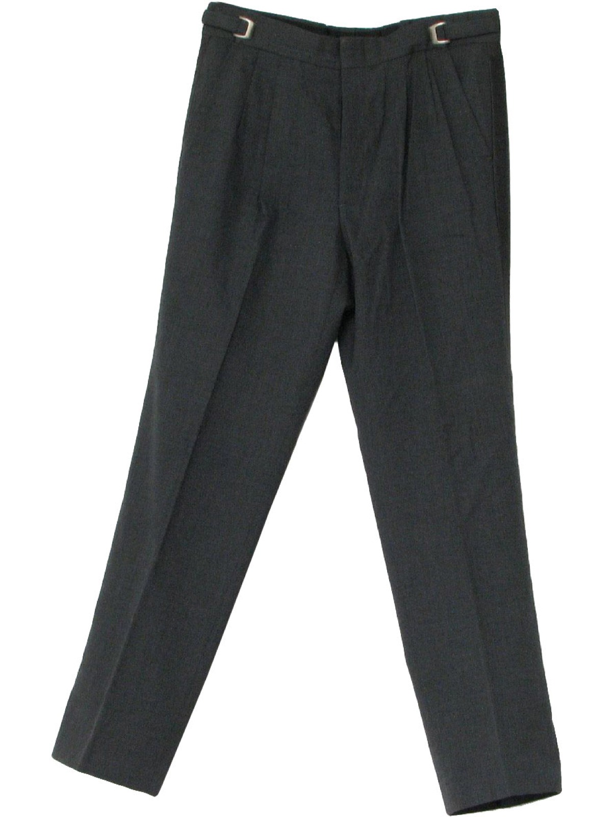 1970's Retro Pants: 70s -After Six- Mens charcoal textured polyester ...