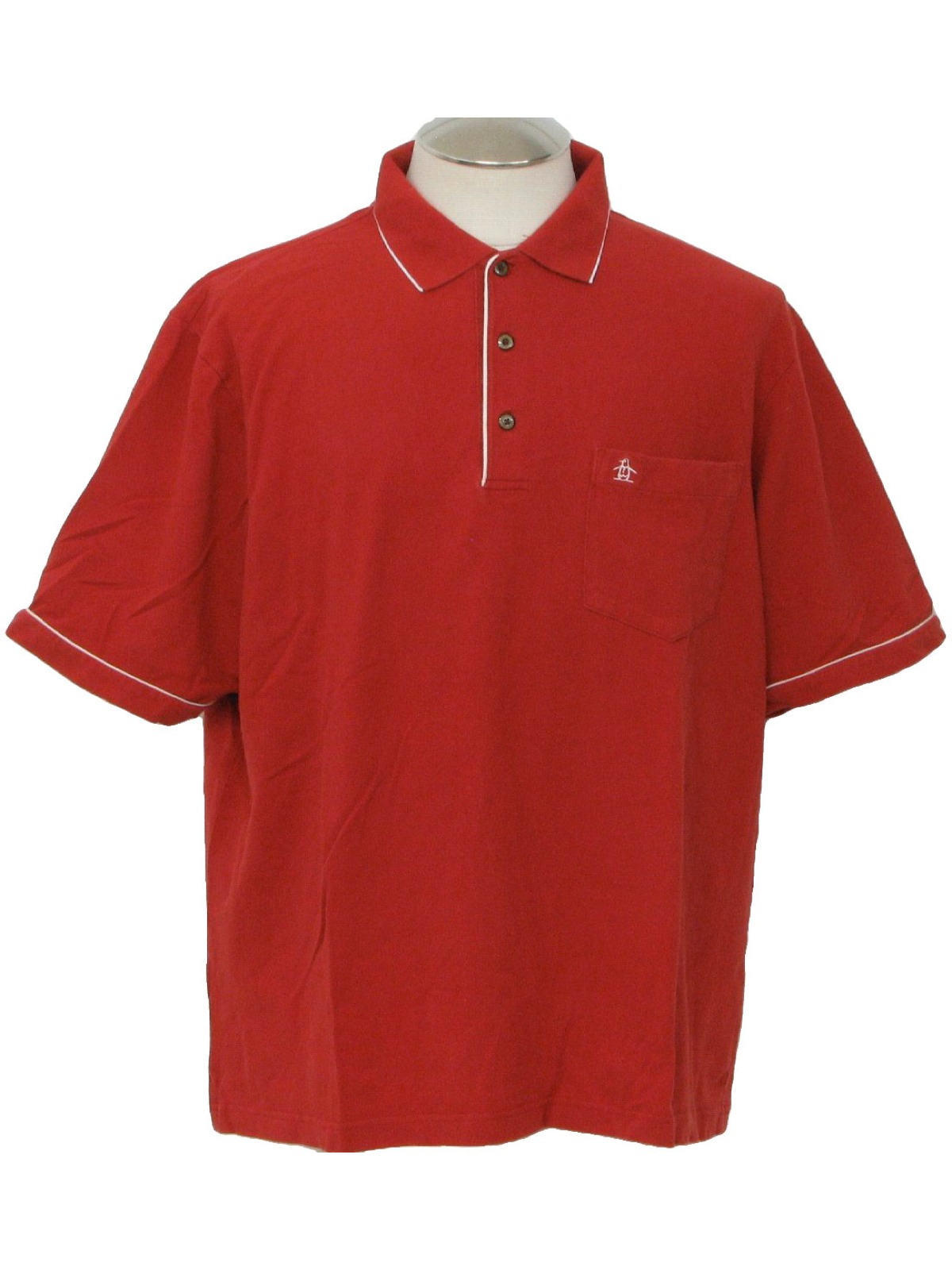 80's Grand Slam Shirt: Early 80s -Grand Slam- Mens brick red and white ...