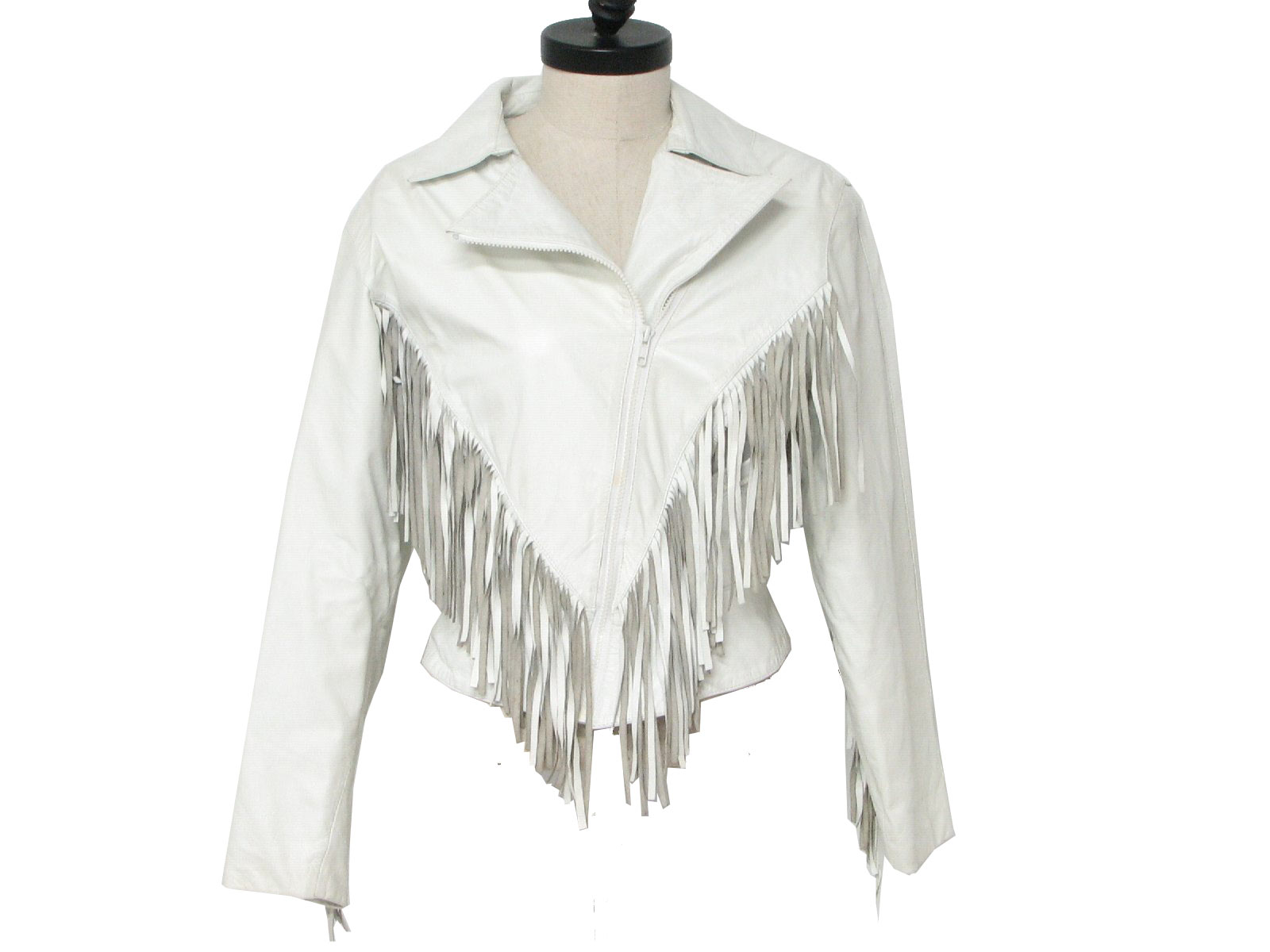 short white leather jacket