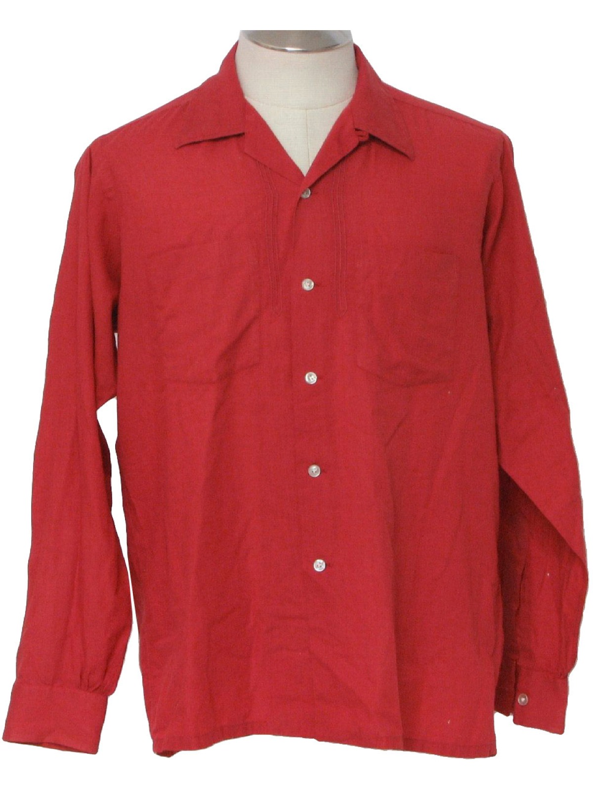 Retro 1970's Shirt (Hathaway) : 70s -Hathaway- Mens red polyester and ...