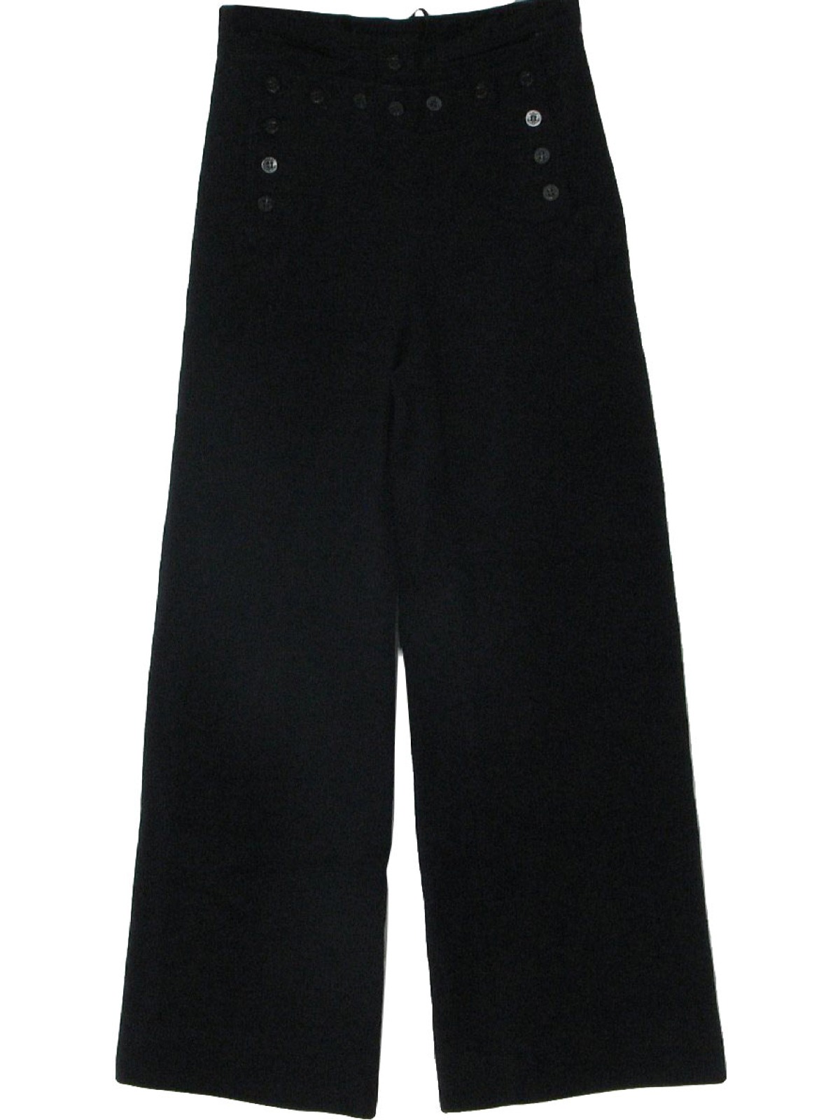 Retro 1960s Bellbottom Pants: 60s -Navy Issue- Mens midnight blue soft ...