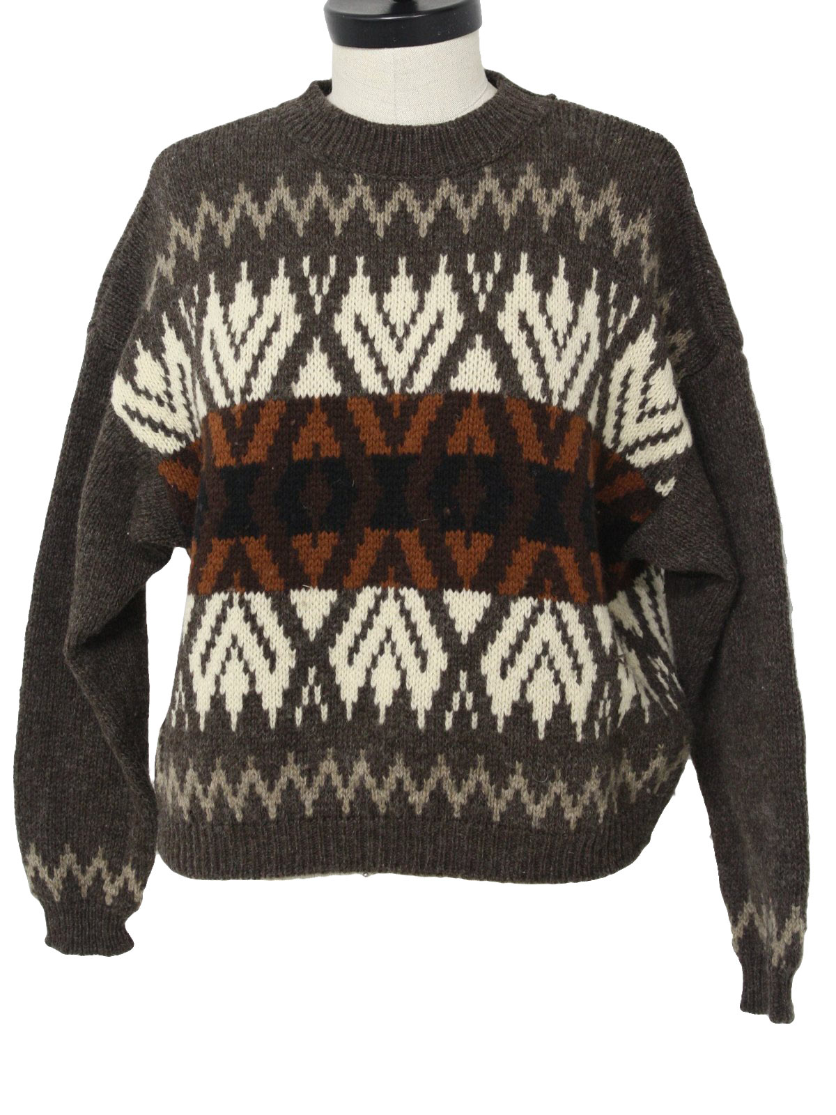 Vintage Benellon 70's Sweater: 70s -Benellon- Womens browns, whites ...
