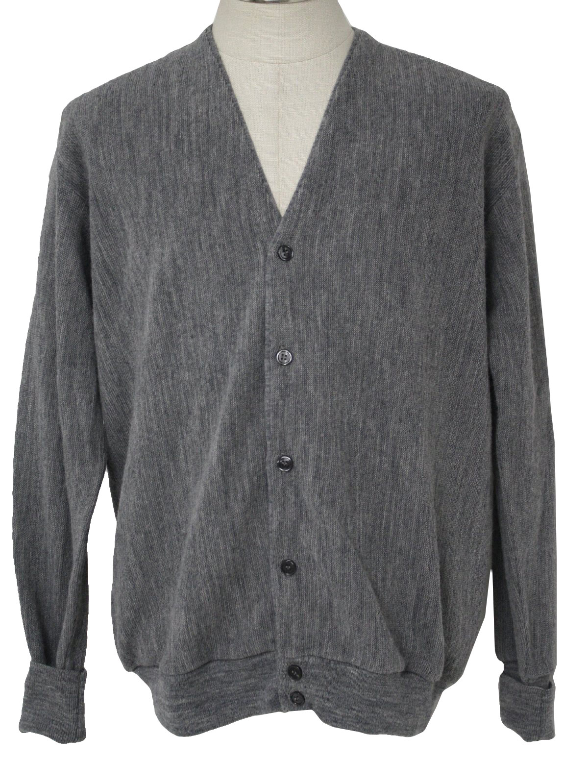Retro 1980's Caridgan Sweater (Par Four) : 80s -Par Four- Mens grey ...
