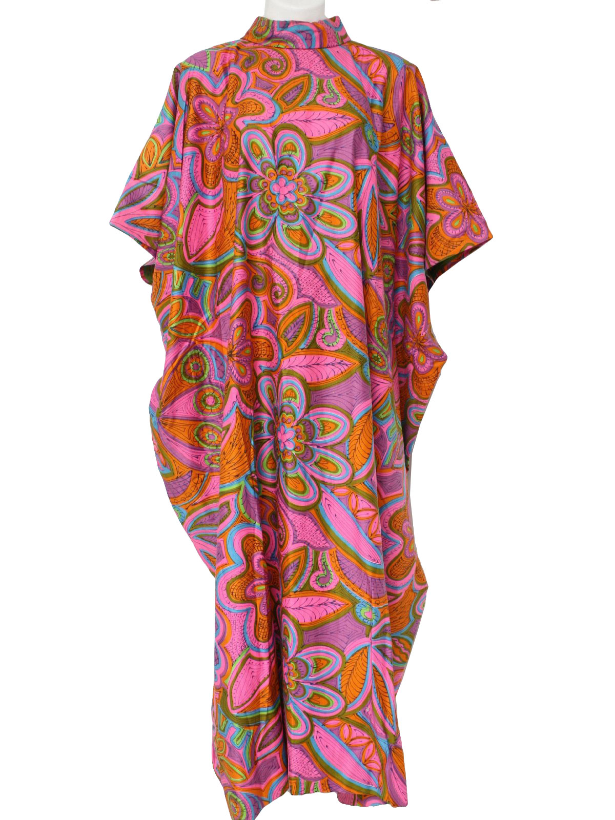 Retro 60's Hawaiian Dress: 60s -No Label- Womens polished cotton, floor ...