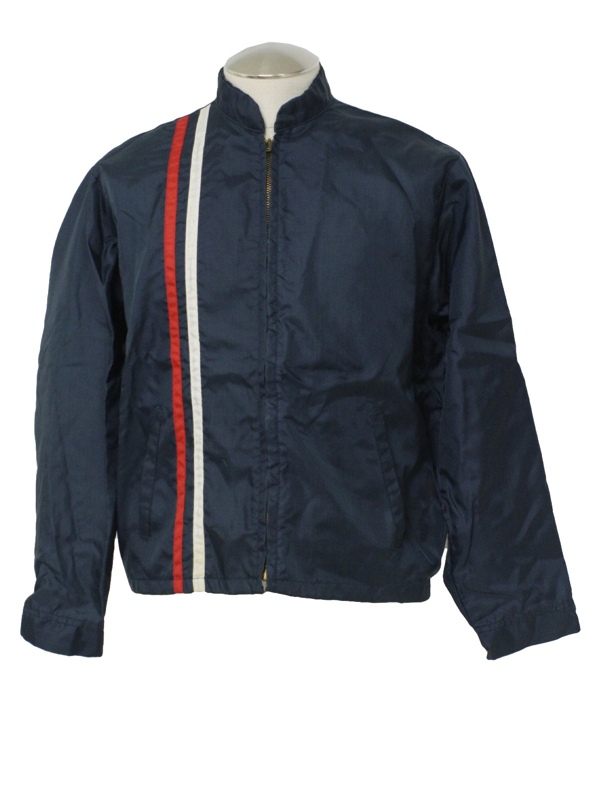 Sixties Vintage Jacket: 60s -Unitog- Mens blue, white and red nylon ...