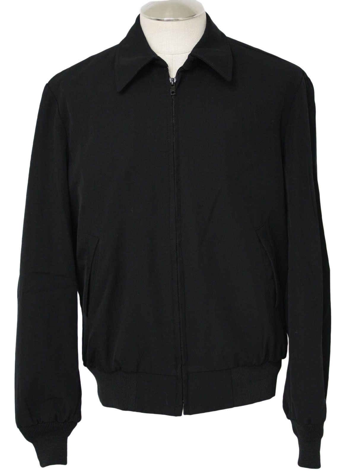 Retro 80's Jacket: 80s -Neptune Garment Co- Mens black polyester wool ...