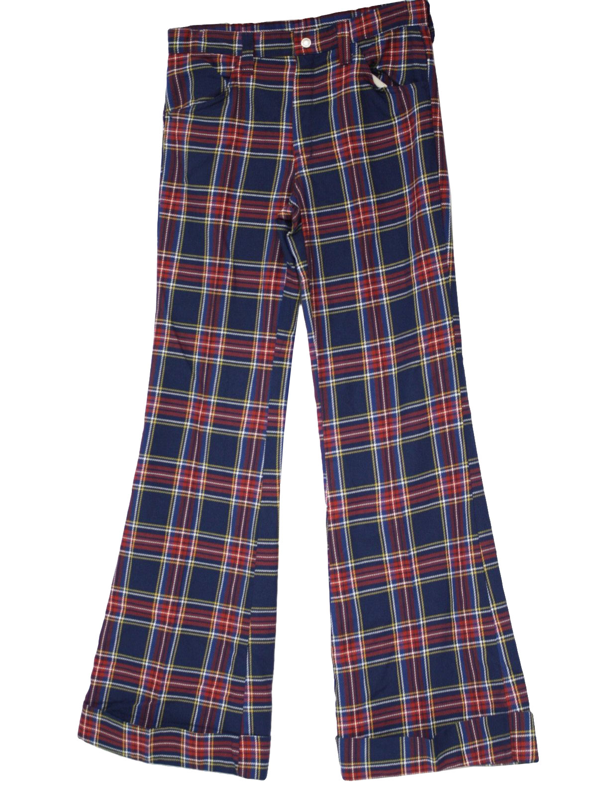 70's Bellbottom Pants: 70s -no label- Mens navy blue, red, gold and ...