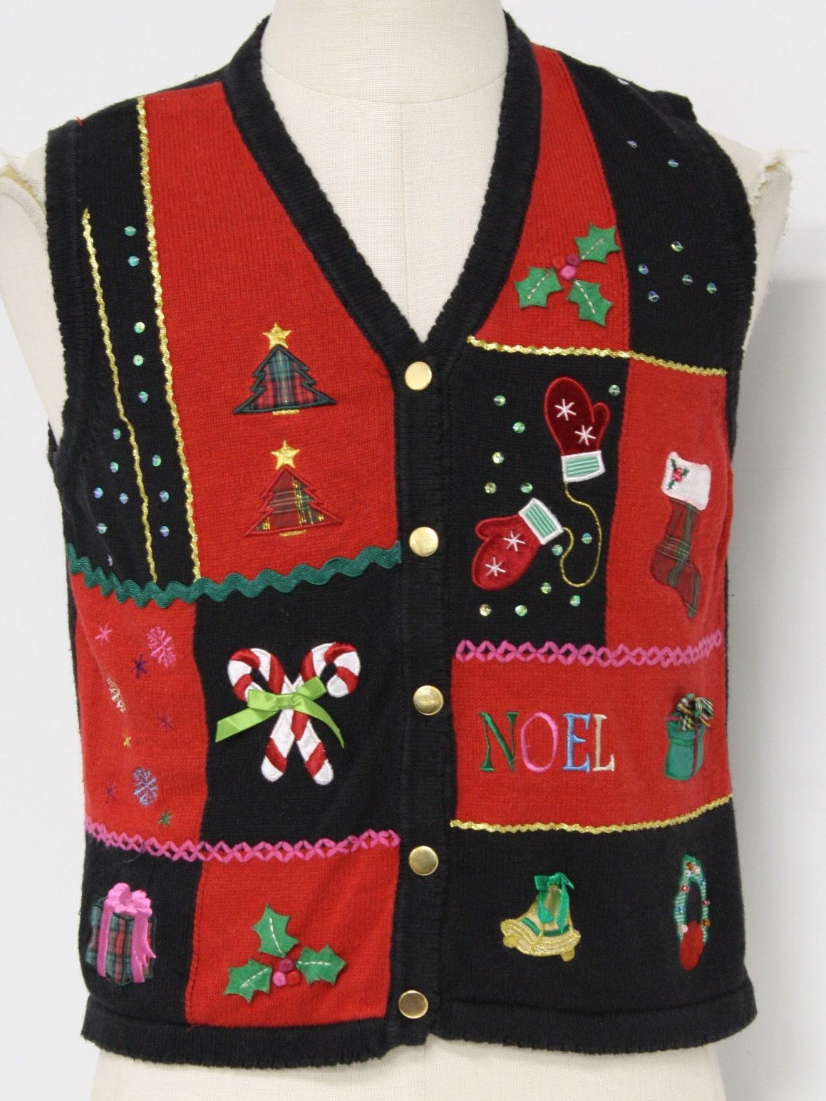 Womens or Boys Ugly Christmas Sweater Vest: -Merry Christmas- Womens or ...
