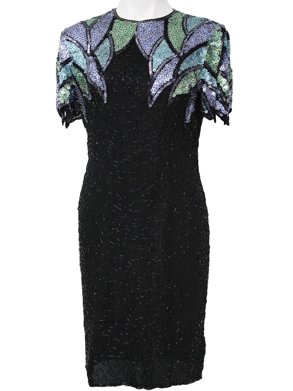 Eighties Vintage Cocktail Dress: 80s -Scala- Womens black silk and ...
