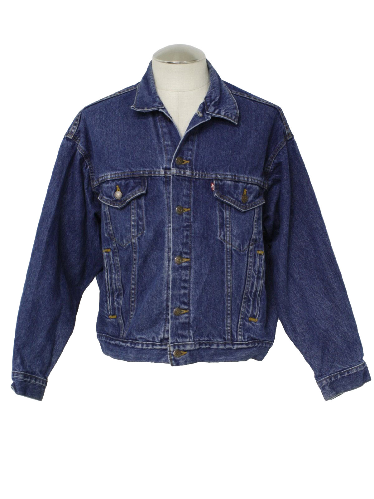 Retro Eighties Jacket: 80s -Levis- Mens blue cotton denim button front ...