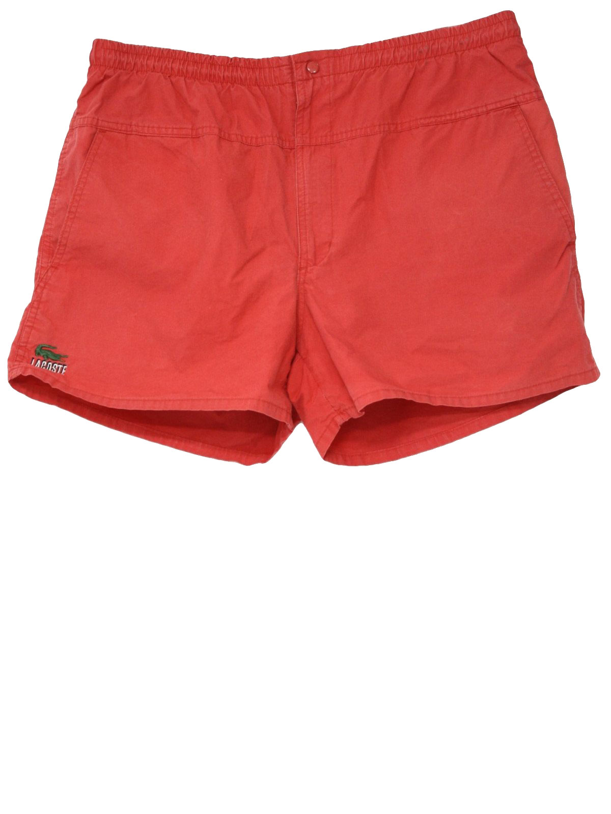 lacoste red swim shorts