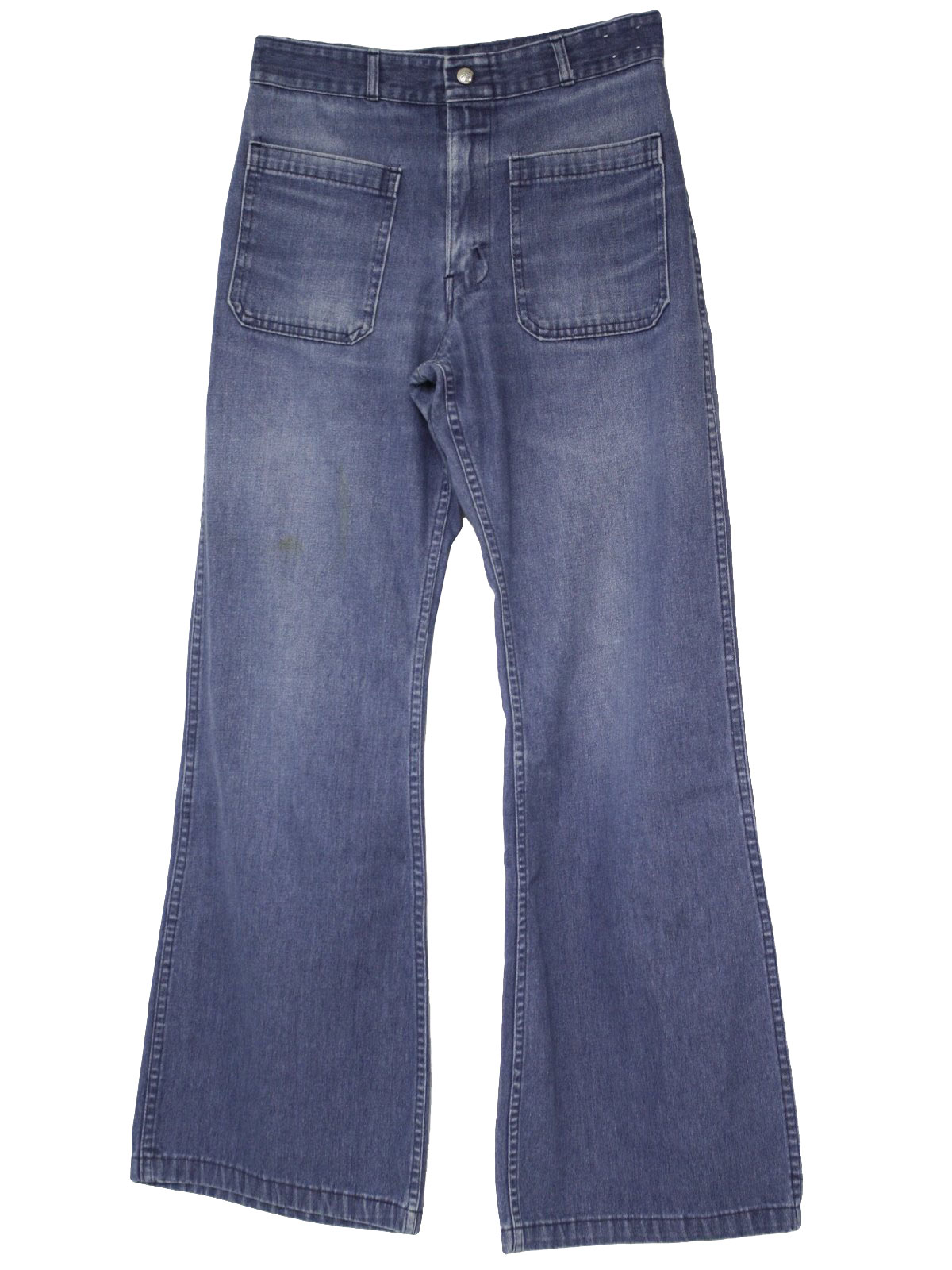 70s Retro Bellbottom Pants: 70s -Seafarer- Mens light blue cotton and ...