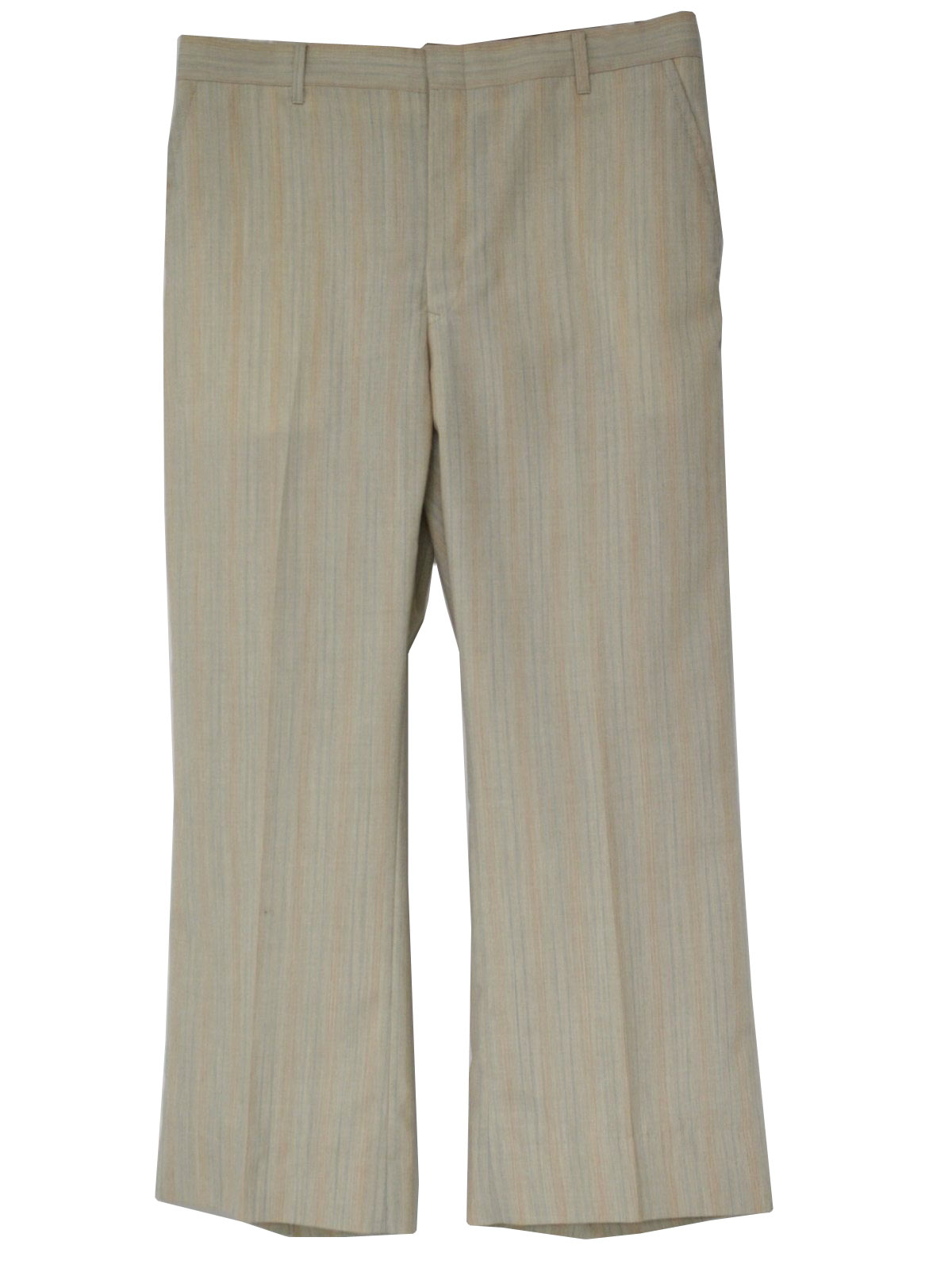 1970's Retro Pants: 70s -No Label- Mens tan, with blue and copper ...