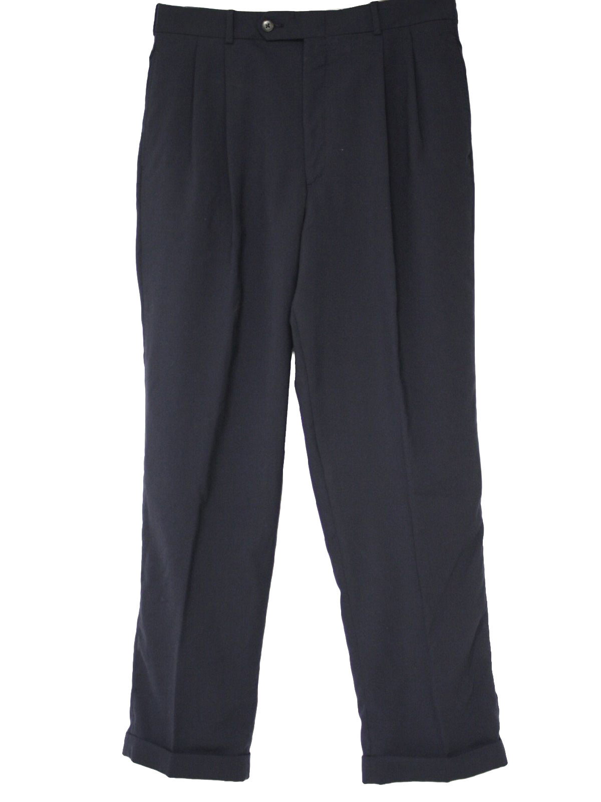 navy blue cuffed pants