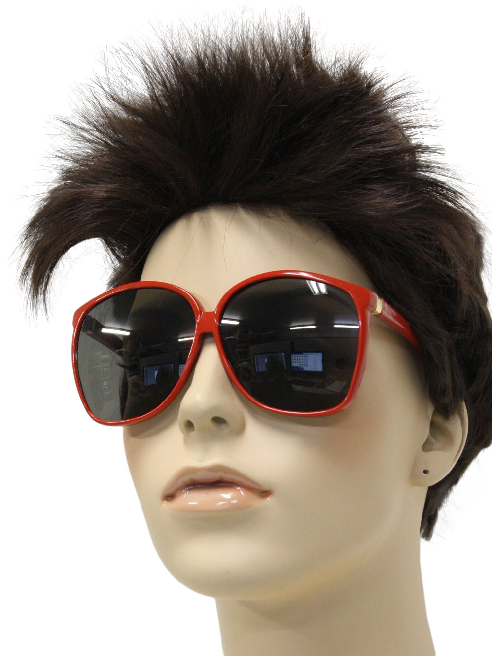 1980 s Vintage Foster Grant Glasses 80s Foster Grant Womens red plastic oversized totally 80s oval frame sunglasses with narrow bridge and slim temple arms with gold accenting band at bend. New cond...
