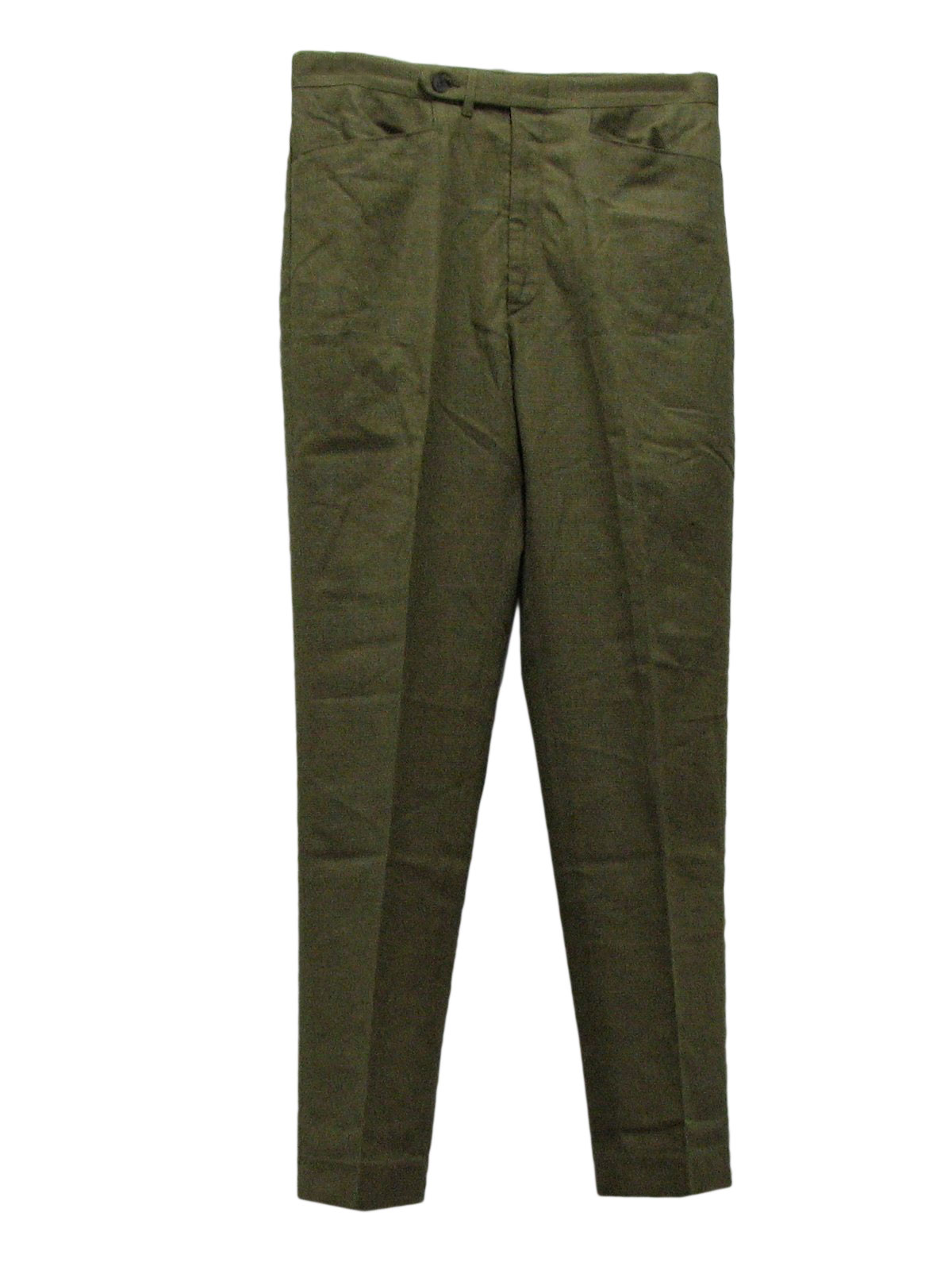 Vintage 60s Pants: Late 60s or early 70s -No Label- Mens olive with ...
