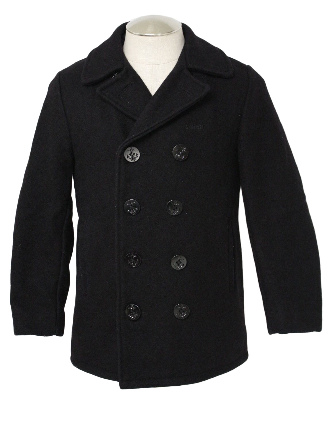 Vintage Schott NYC 80's Jacket: 80s -Schott NYC- Mens black wool ...