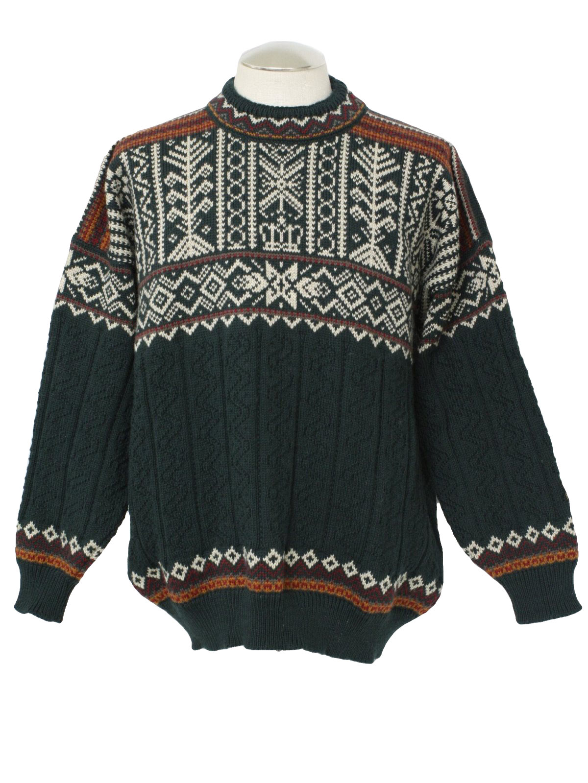 90s Retro Sweater: 90s -Dale of Norway- Mens green, white, red, grey ...