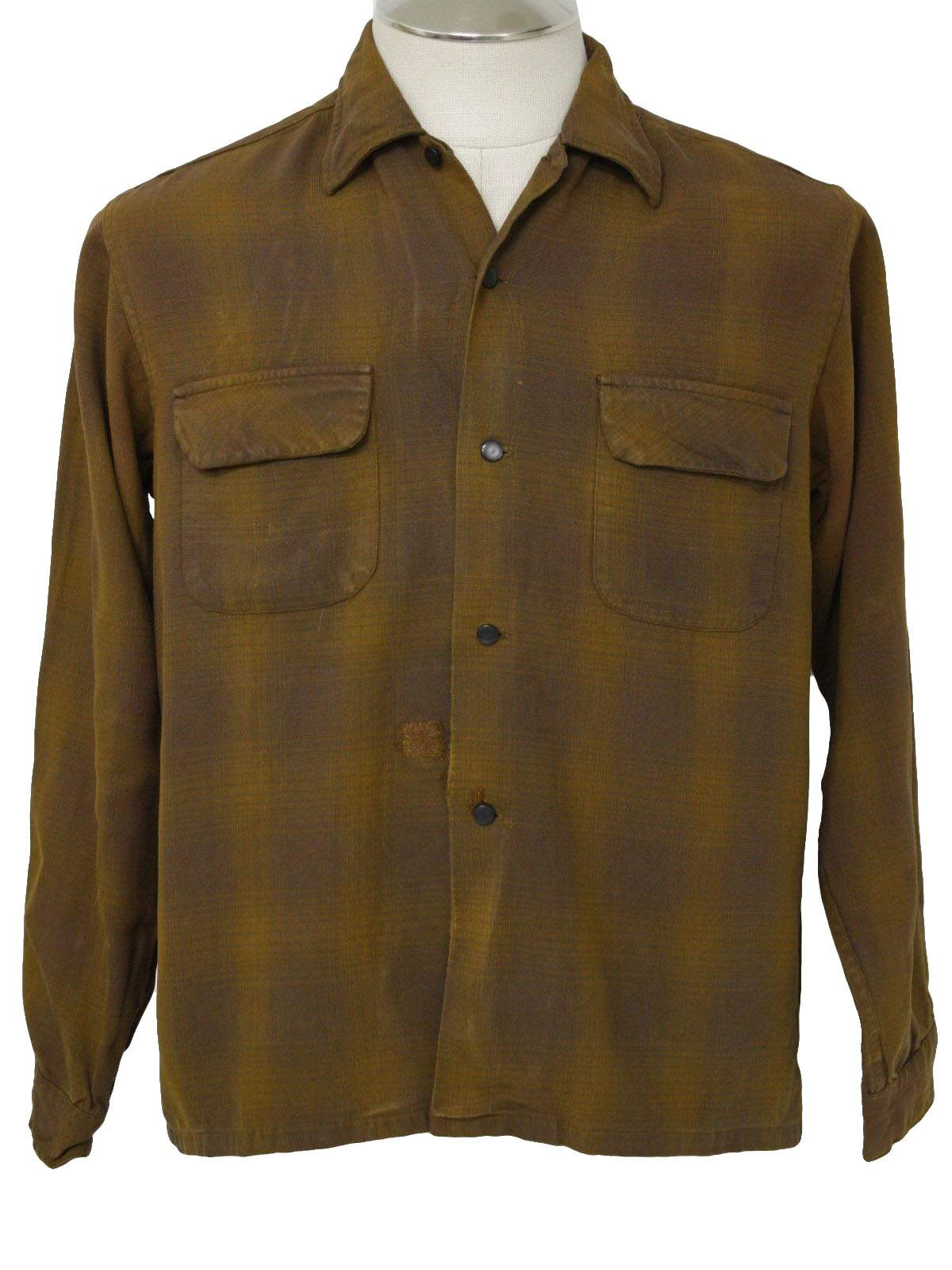 National Shirt Shops 50's Vintage Gabardine Shirt: 50s