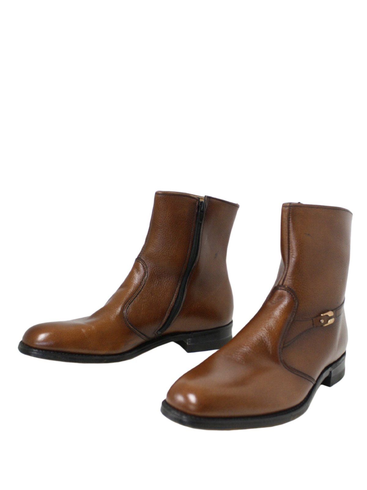 1970's Shoes (Stacy Adams): 70s -Stacy Adams- Mens brown leather ankle ...