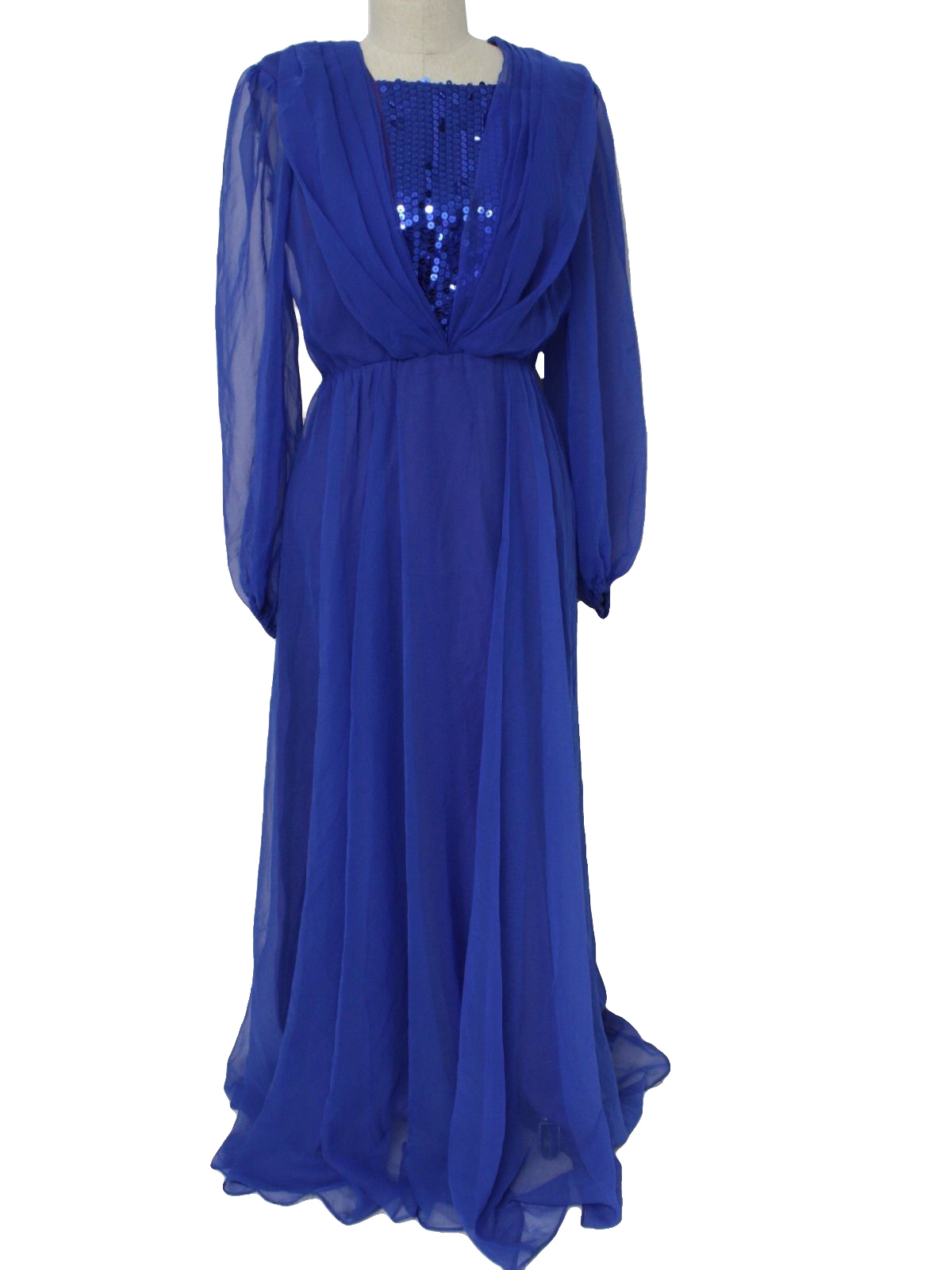 1980's Cocktail Dress (Sylvia Ann): 80s -Sylvia Ann- Womens shaded blue ...
