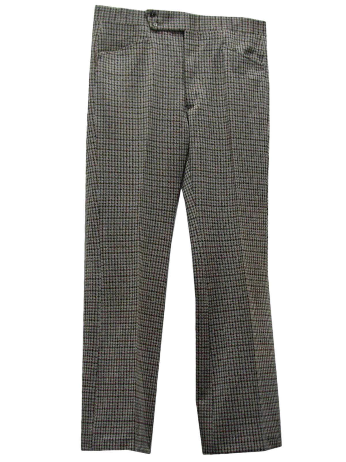 70s Retro Pants: 70s -Haggar- Mens houndstooth polyester doubleknit ...