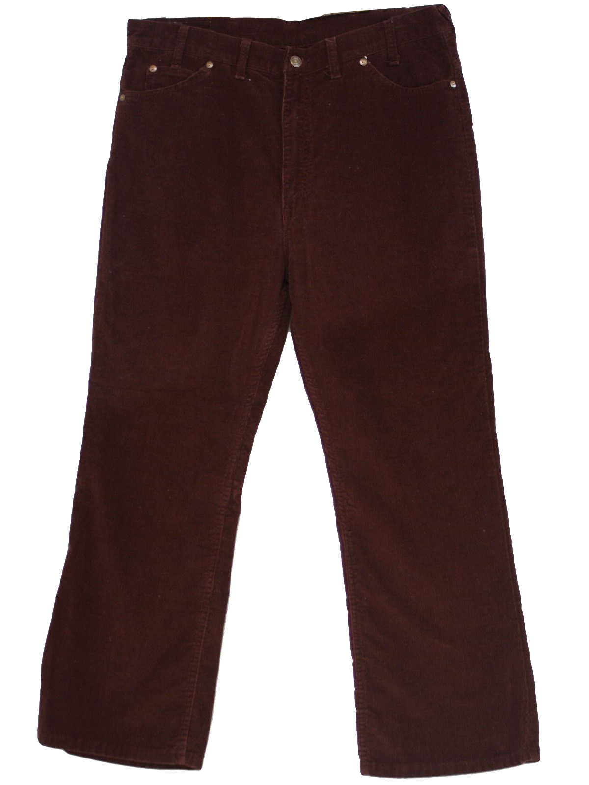 Vintage 1970's Flared Pants / Flares: 70s -Plain Pockets- Mens maroon ...