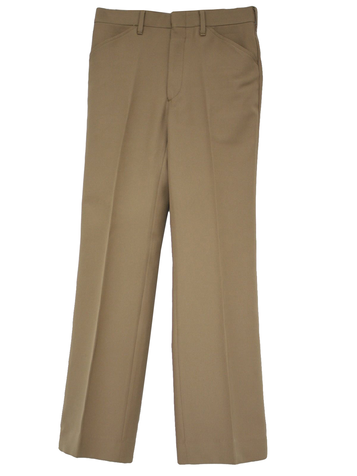 Vintage 70's Flared Pants / Flares: 70s -No Label- Mens tan polyester ...