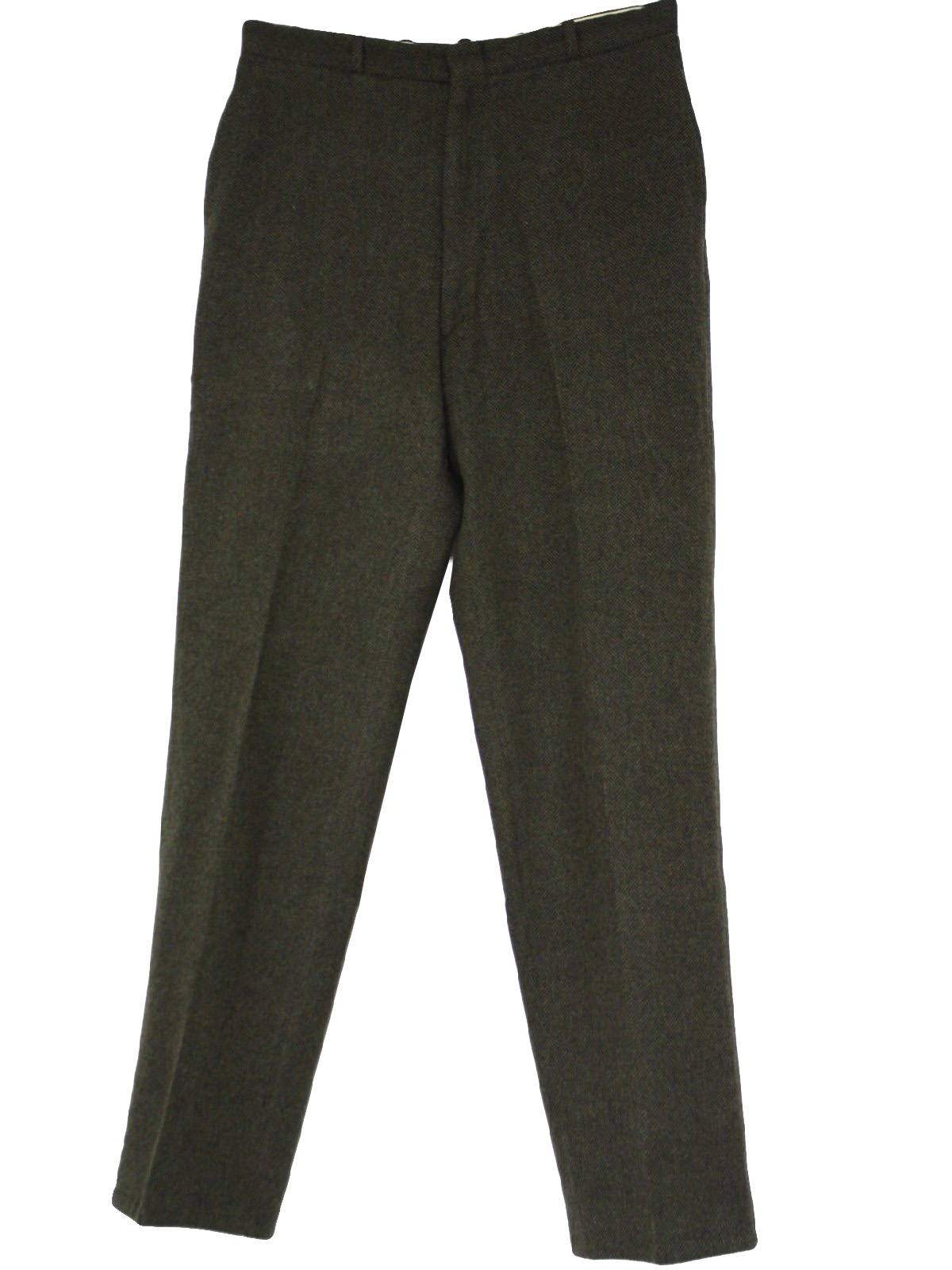 1960's Pants: Early 60s -No Label- Mens dark brown, light brown wool ...