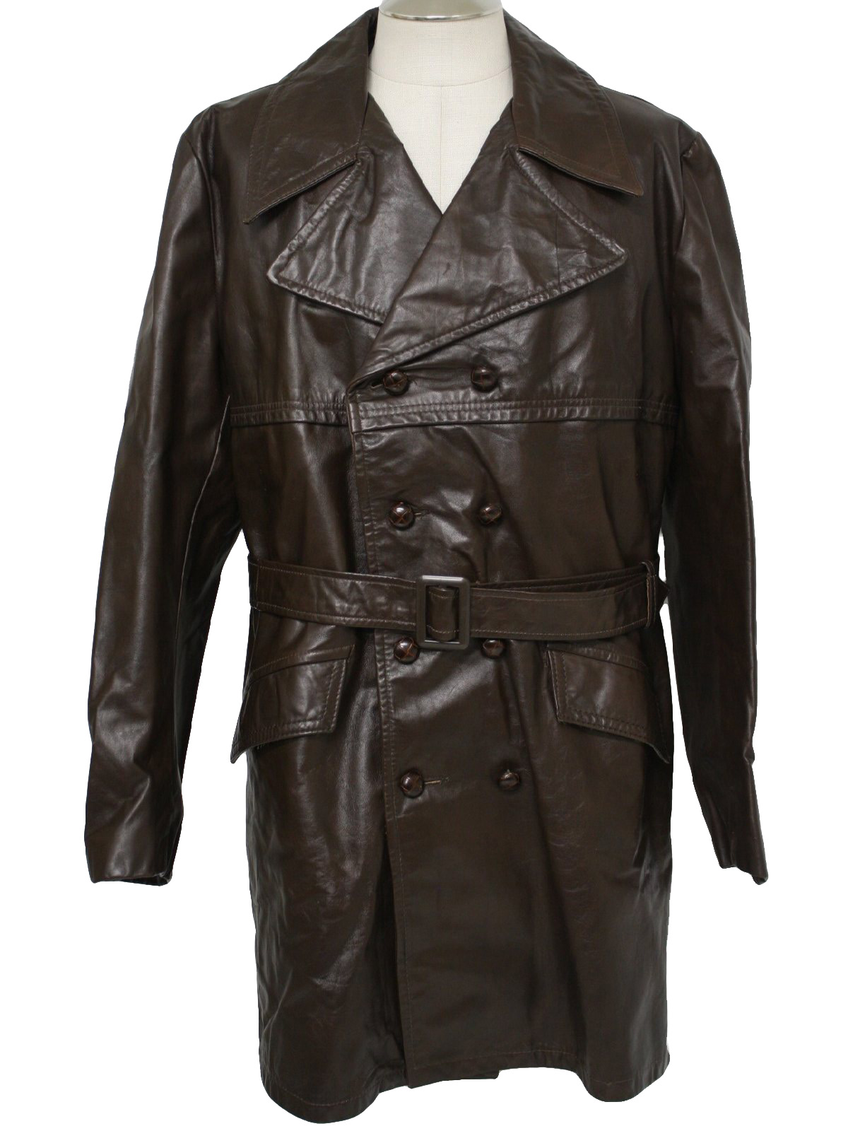 Vintage 70s Leather Jacket: 70s -No Label- Mens dark brown smooth ...